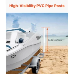 VEVOR Boat Trailer Guide, 40″ Adjustable Design Trailer Guide Poles, 2PCS High-Hardness Steel Trailer Guide-Ons, Trailer Guides with PVC Pipe Posts, for Ski Boat, Fishing Boat or Sailboat Trailer