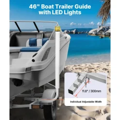 VEVOR Boat Trailer Guide, 46 in with LED Light Trailer Guide Poles, 2PCS High-Hardness Steel Guide-Ons, Wide Adjustable Trailers Guides with PVC Pipes, for Ski Boat, Fishing Boat or Sailboat Trailers