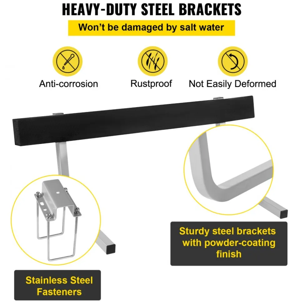 VEVOR Boat Trailer Guide-ons, 2 PCS Rustproof Steel Trailer Guide ons, Trailer Guides with Carpet-Padded Boards, Mounting Parts Included, for Ski Boat, Fishing Boat or Sailboat Trailer