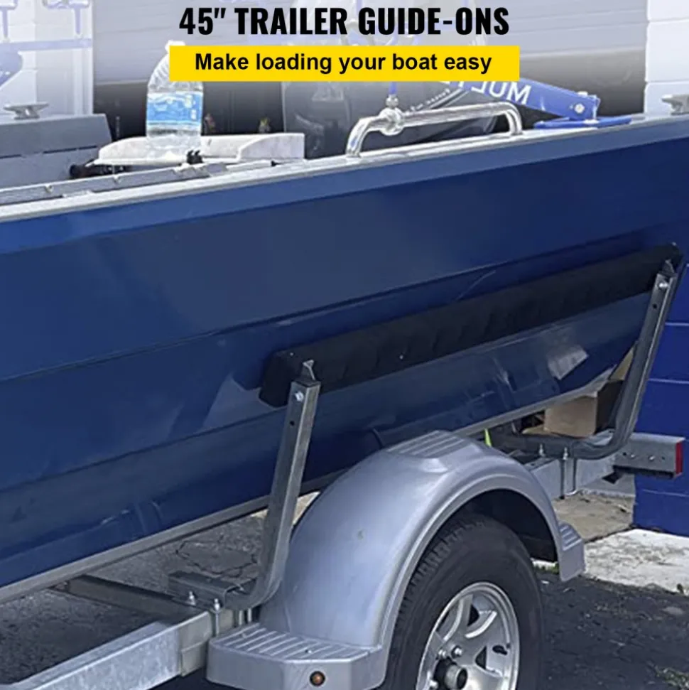 VEVOR Boat Trailer Guide-ons, 2 PCS Rustproof Steel Trailer Guide ons, Trailer Guides with Carpet-Padded Boards, Mounting Parts Included, for Ski Boat, Fishing Boat or Sailboat Trailer