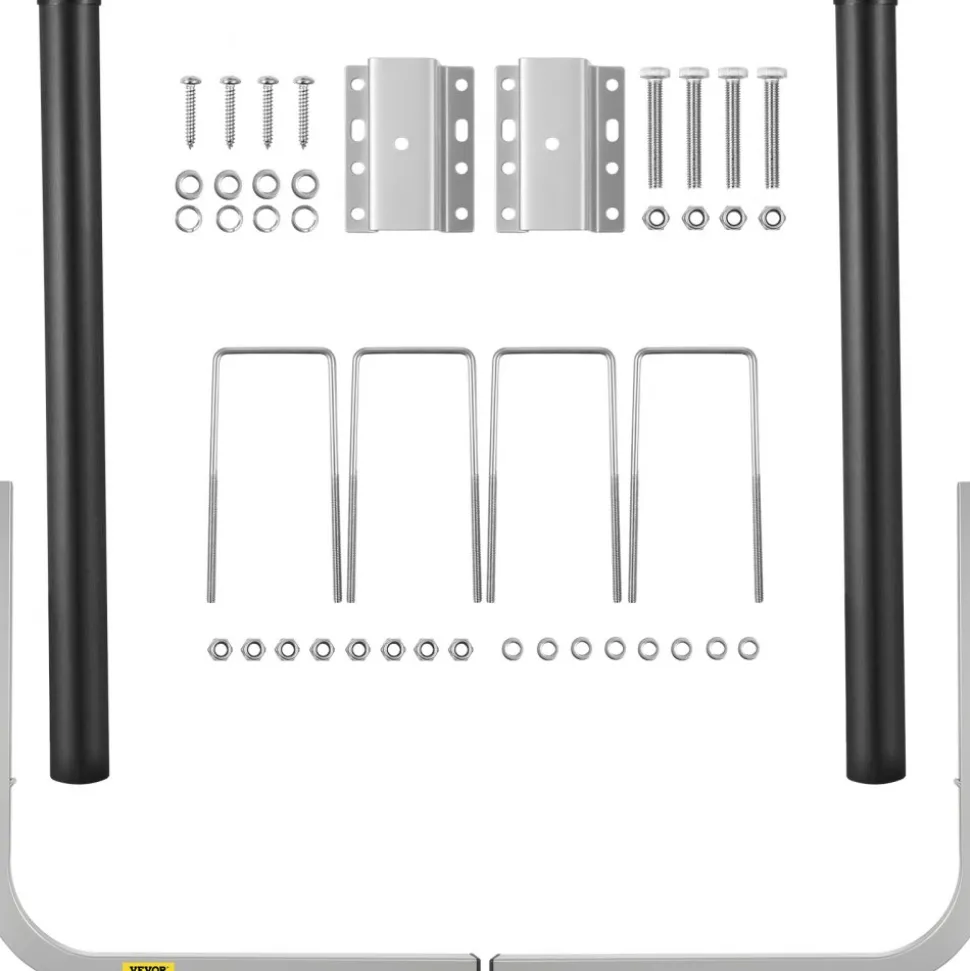 VEVOR Boat Trailer Guide-ons, 40", 2PCS Rustproof Galvanized Steel Trailer Guide ons, Trailer Guides with Black PVC Pipes, Mounting Parts Included, for Ski Boat, Fishing Boat or Sailboat Trailer
