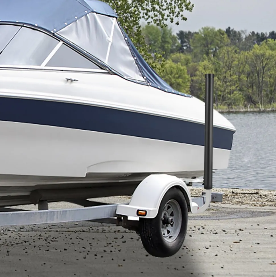 VEVOR Boat Trailer Guide-ons, 40", 2PCS Rustproof Galvanized Steel Trailer Guide ons, Trailer Guides with Black PVC Pipes, Mounting Parts Included, for Ski Boat, Fishing Boat or Sailboat Trailer