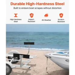 VEVOR Boat Trailer Guide, 2PCS Adjustable Short Bunk Guide-Ons, Hardened Steel Trailer Guide Poles with Soft Cushion, Heavy Duty Roller Guide Design, for Ski Boat, Fishing Boat or Sailboat Trailer