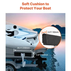 VEVOR Boat Trailer Guide, 2PCS Adjustable Short Bunk Guide-Ons, Hardened Steel Trailer Guide Poles with Soft Cushion, Heavy Duty Roller Guide Design, for Ski Boat, Fishing Boat or Sailboat Trailer