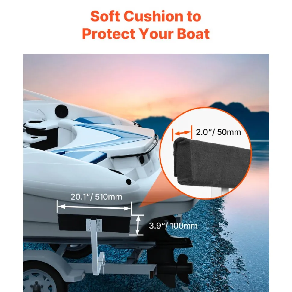 VEVOR Boat Trailer Guide, 2PCS Adjustable Short Bunk Guide-Ons, Hardened Steel Trailer Guide Poles with Soft Cushion, Heavy Duty Roller Guide Design, for Ski Boat, Fishing Boat or Sailboat Trailer