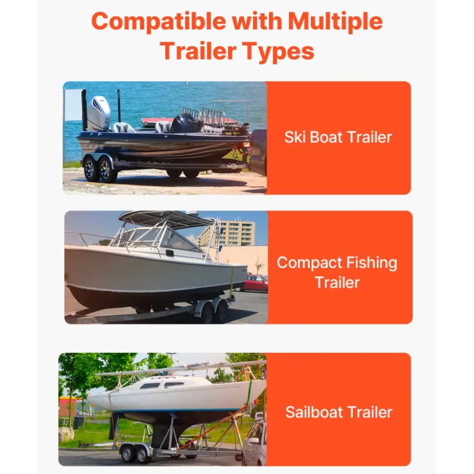 VEVOR Boat Trailer Guide, 2PCS Adjustable Short Bunk Guide-Ons, Hardened Steel Trailer Guide Poles with Soft Cushion, Heavy Duty Roller Guide Design, for Ski Boat, Fishing Boat or Sailboat Trailer