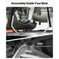VEVOR Boat Trailer Guides, 1.2 in Adjustable Width Trailers Guide, 2PCS High-Hardness Steel Trailer Guide-Ons with Thick Support Pads, Fits L-Beam, Box or C-Channel Bunk-Style Pontoon Trailers