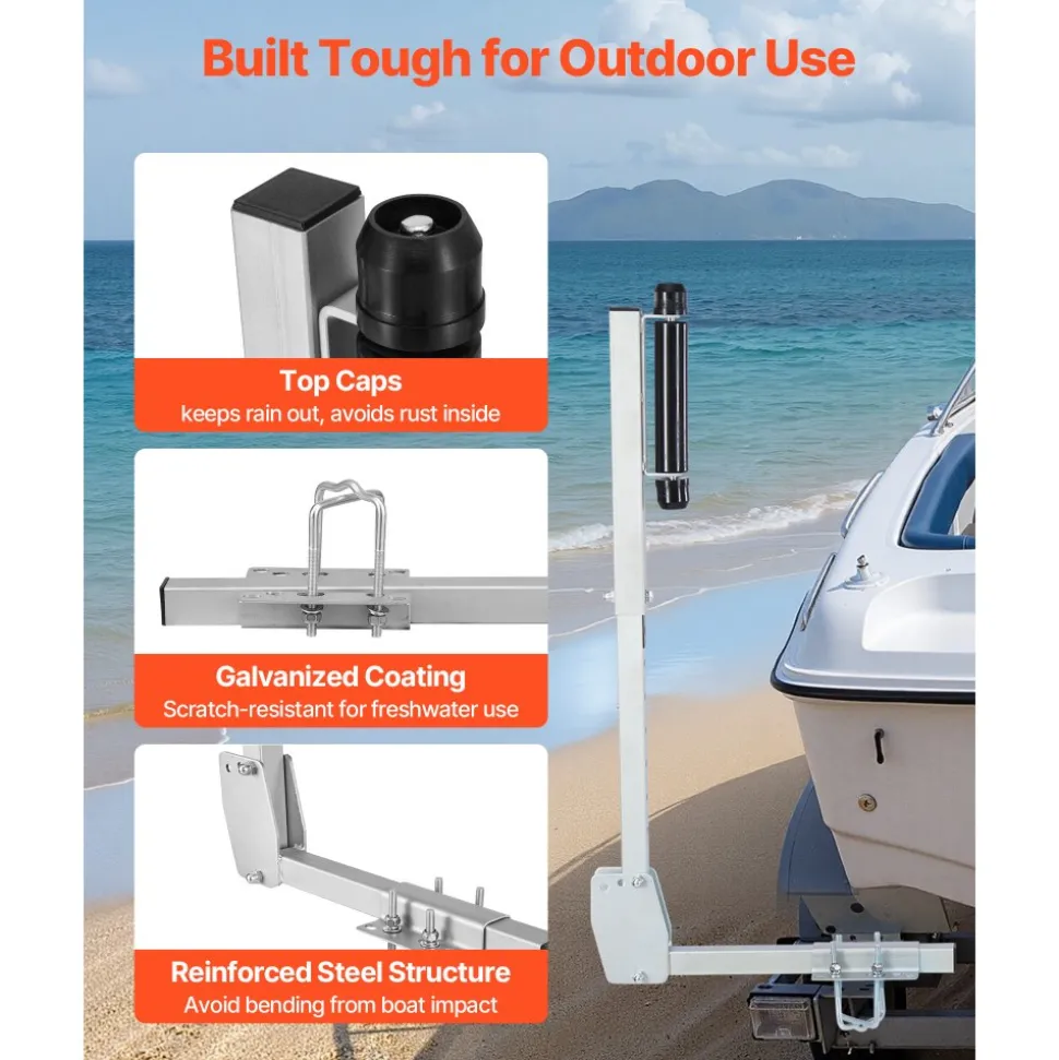 VEVOR Boat Trailer Guides, 27.6-41.3 in Height Adjustable Trailers Guide, 2PCS Thickened High-Duty Trailer Guide-Ons with Smooth Roller Guidance, for Over 16 in Larger Fishing Boats, Runabout Boats