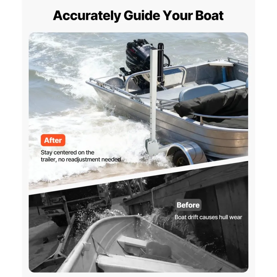 VEVOR Boat Trailer Guides, 27.6-41.3 in Height Adjustable Trailers Guide, 2PCS Thickened High-Duty Trailer Guide-Ons with Smooth Roller Guidance, for Over 16 in Larger Fishing Boats, Runabout Boats