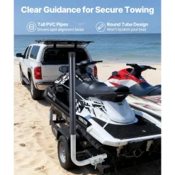VEVOR Boat Trailer Guides, 16.7 in/18.7 in Height Adjustable Trailers Guide, 2PCS Thickened Steel Trailer Guide-Ons with Thick Support Pads, Fits L-Beam, Box or C-Channel Bunk-Style Pontoon Trailers