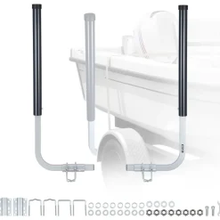 VEVOR Boat Trailer Guides, 16.7 in/18.7 in Height Adjustable Trailers Guide, 2PCS Thickened Steel Trailer Guide-Ons with Thick Support Pads, Fits L-Beam, Box or C-Channel Bunk-Style Pontoon Trailers