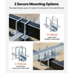 VEVOR Boat Trailer Guides, 16.7 in/18.7 in Height Adjustable Trailers Guide, 2PCS Thickened Steel Trailer Guide-Ons with Thick Support Pads, Fits L-Beam, Box or C-Channel Bunk-Style Pontoon Trailers
