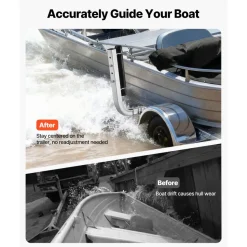 VEVOR Boat Trailer Guides, 18.5 in/20.5 in Height Adjustable Trailers Guide, 2PCS Thickened High-Duty Steel Trailer Guide-Ons with Smooth Roller Guidance, for V-Hull Boats, Small to Mid-Size Boats