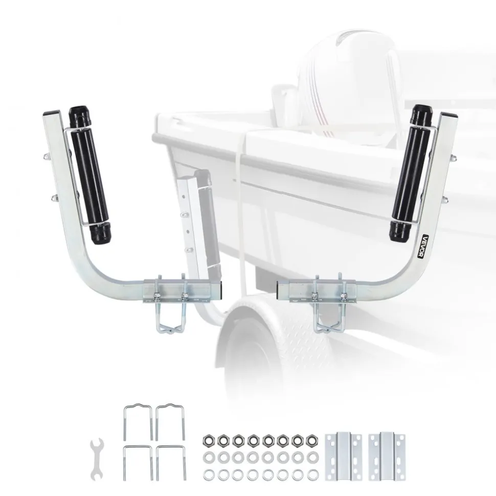 VEVOR Boat Trailer Guides, 18.5 in/20.5 in Height Adjustable Trailers Guide, 2PCS Thickened High-Duty Steel Trailer Guide-Ons with Smooth Roller Guidance, for V-Hull Boats, Small to Mid-Size Boats