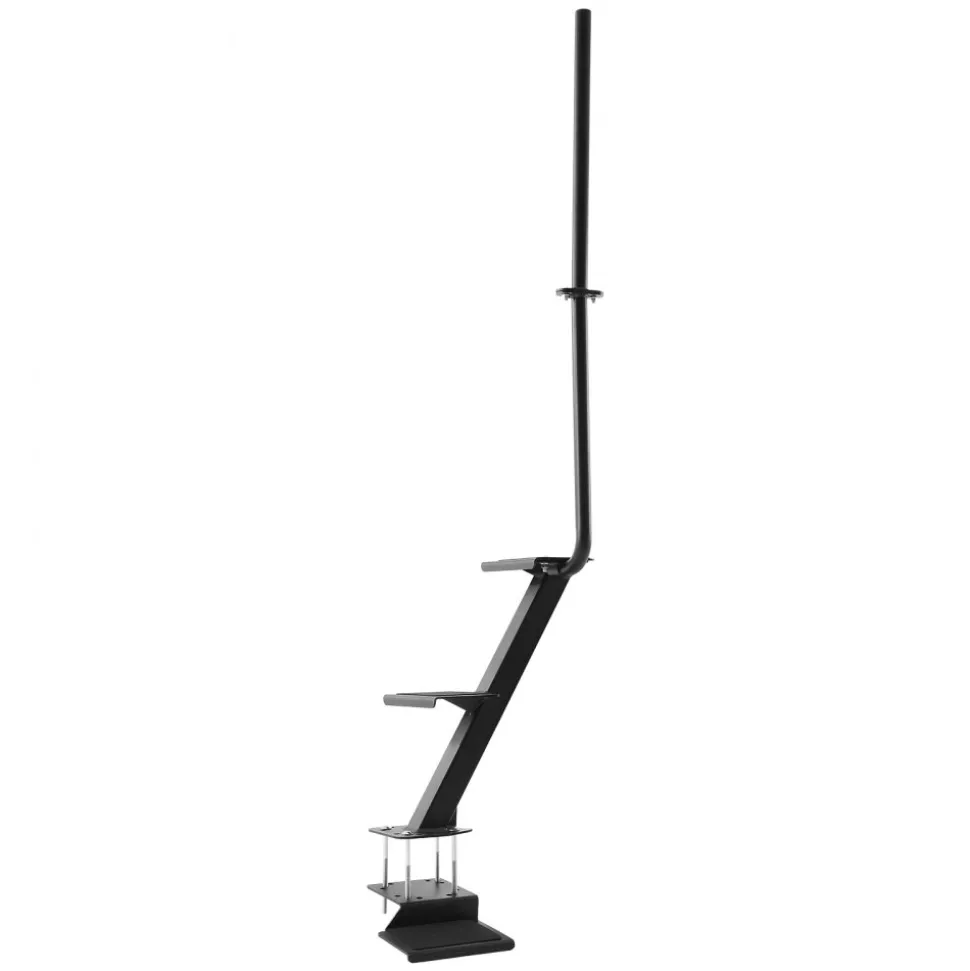 VEVOR Boat Trailer Steps, 3-Step, Heavy-Duty Boat Trailer Steps with Handle, Non-Slip Surface, 3 Mounting Angle Options, Carbon Steel Ladder Suitable for 3" x 3"/3" x 5"/4" x 4" Frame, Bottom Mounting