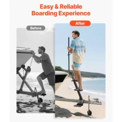 VEVOR Boat Trailer Steps, 4-Step, Heavy-Duty Boat Trailer Steps with Handle, Non-Slip Surface, 3 Mounting Angle Options, Carbon Steel Ladder Suitable for 3