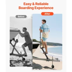 VEVOR Boat Trailer Steps, 2-Step, Heavy-Duty Boat Trailer Steps with Handle, Non-Slip Surface, 3 Mounting Angle Options, Carbon Steel Ladder Suitable for 3