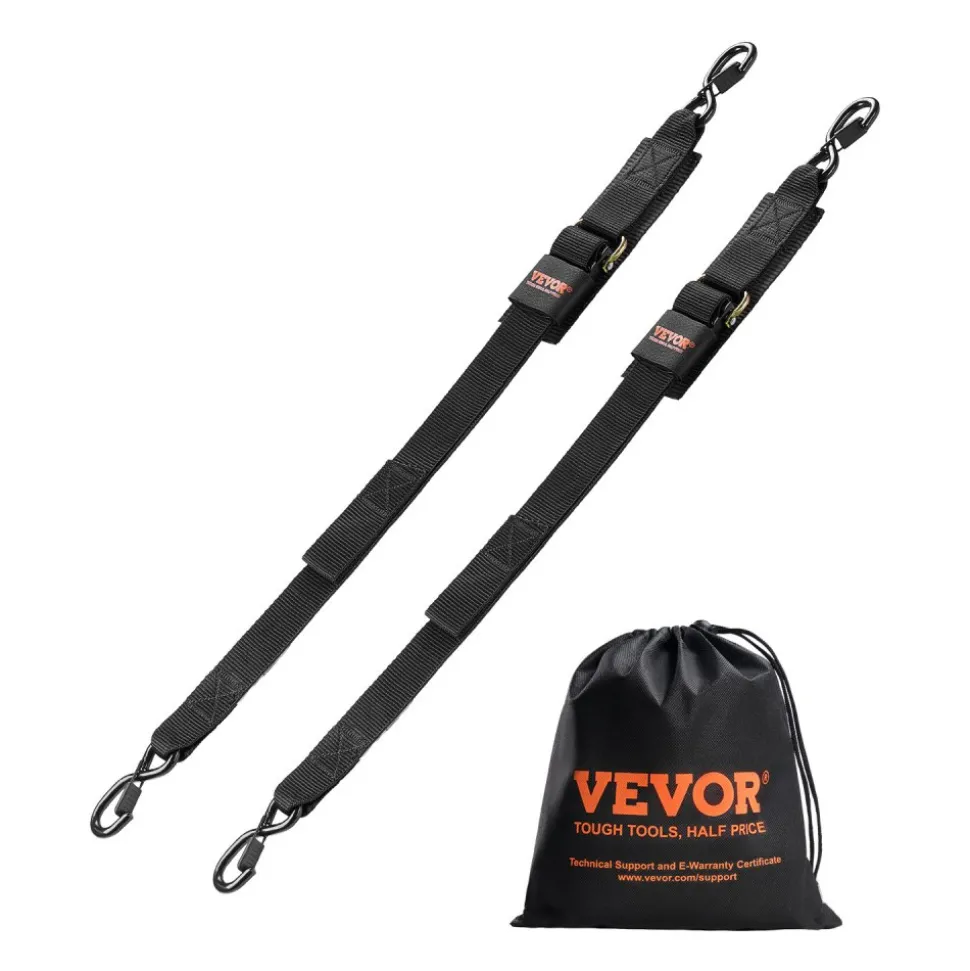 VEVOR Boat Trailer Transom Straps, 2 in x 4 ft Ratchet Tie Down Straps with Security Lock S Hooks, 2 Pack Heavy Duty Ratchet Tie Down Straps with 1500 lbs Break Strength, for Trailers, Vehicles, Boat