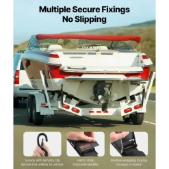 VEVOR Boat Trailer Transom Straps, 2 in x 4 ft Ratchet Tie Down Straps with Security Lock S Hooks, 2 Pack Heavy Duty Ratchet Tie Down Straps with 1500 lbs Break Strength, for Trailers, Vehicles, Boat