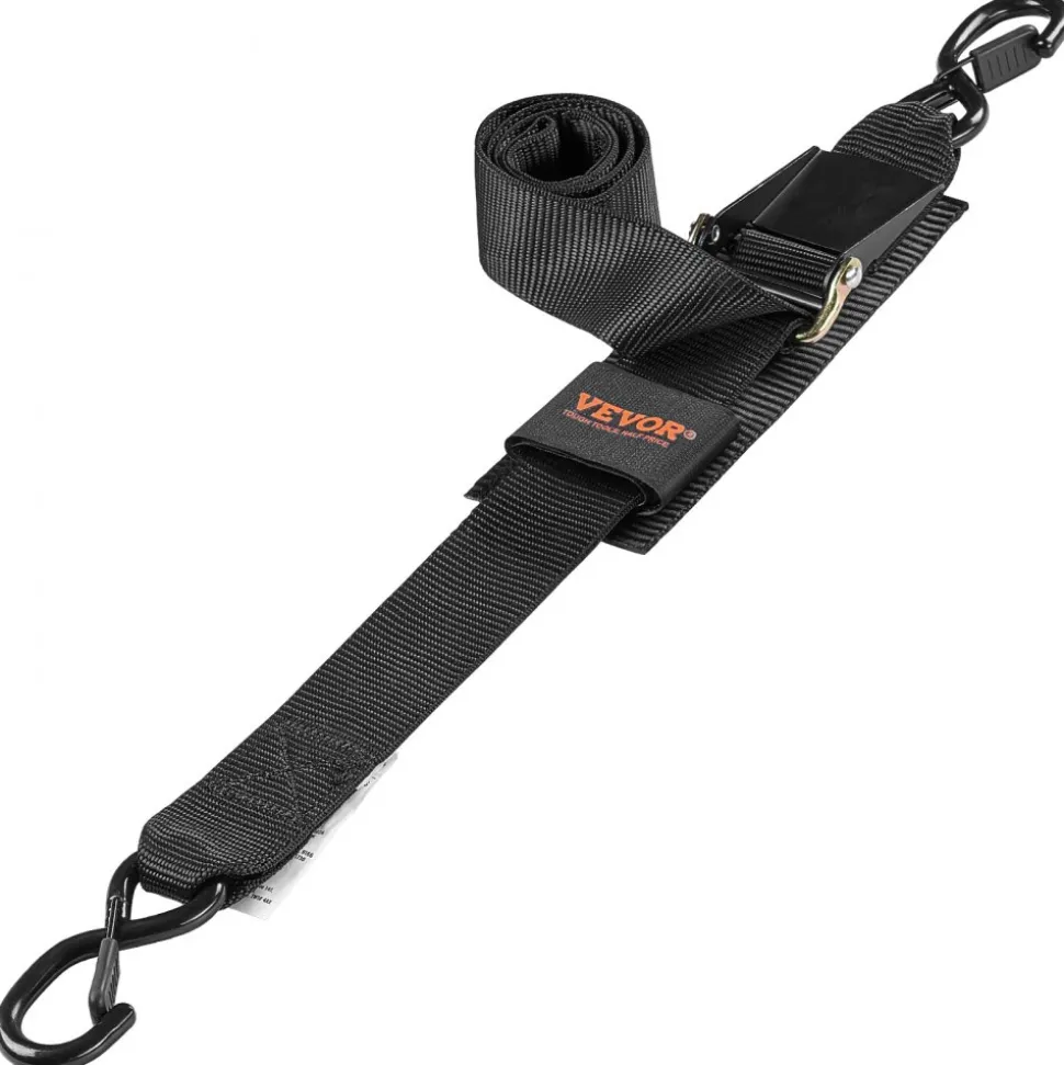VEVOR Boat Trailer Transom Straps, 2 in x 4 ft Ratchet Tie Down Straps with Security Lock S Hooks, 2 Pack Heavy Duty Ratchet Tie Down Straps with 1500 lbs Break Strength, for Trailers, Vehicles, Boat