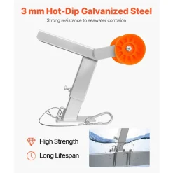 VEVOR Boat Trailer Winch Stand with Roller, Adjustable Height 14.3-21.6 Inches, Boat Winch Mount with U-Bolts for 2-3 Inches W x 3-4 Inches H Trailer Tongue, Fit for Jet Ski, Sailboat, Speedboat