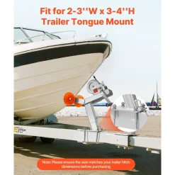 VEVOR Boat Trailer Winch Stand with Roller, 1200 lbs Winch & 2 in x 25 ft Winch Strap, Boat Winch Mount with U-Bolt for 2-3 Inches W x 3-4 Inches H Trailer Tongue, Fit for Jet Ski, Sailboat, Speedboat