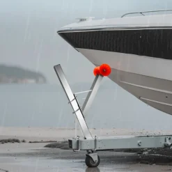 VEVOR Boat Trailer Winch Stand, 2 to 3-inch Winch Posts, Boat Trailer Winch Seat with TPU Orange Roller & U-Bolts, Suitable for Jet Ski, Sailboat, Fishing Boat, Speedboat (Galvanized), Silver