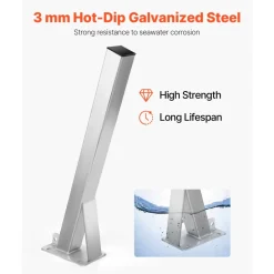 VEVOR Boat Trailer Winch Stand, 3 x 3 x 34-inch Winch Posts, Boat Winch Mount with U-Bolts for 3 Inches W x 3-4 Inches H Trailer Tongue, Galvanized, Fit for Jet Ski, Sailboat, Fishing Boat, Speedboat