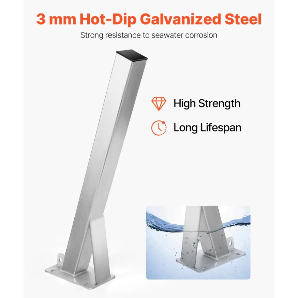 VEVOR Boat Trailer Winch Stand, 3 x 3 x 34-inch Winch Posts, Boat Winch Mount with U-Bolts for 3 Inches W x 3-4 Inches H Trailer Tongue, Galvanized, Fit for Jet Ski, Sailboat, Fishing Boat, Speedboat