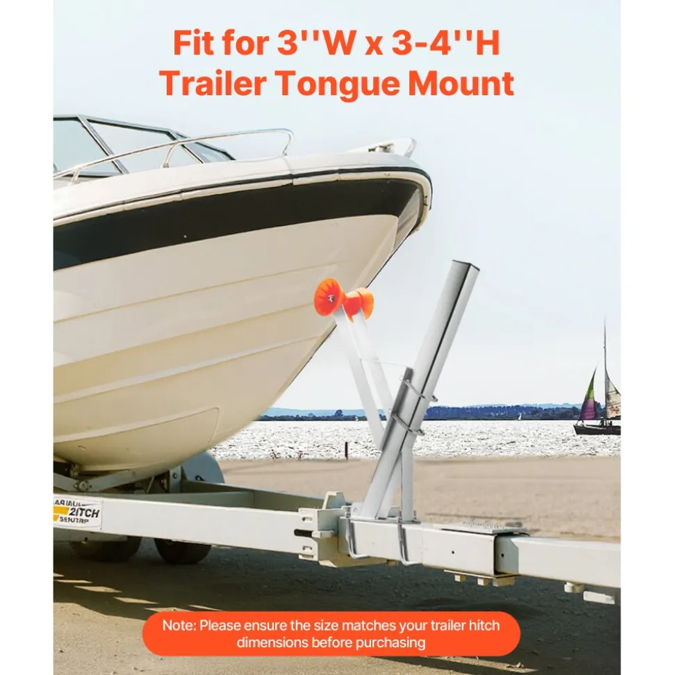 VEVOR Boat Trailer Winch Stand, 3 x 3 x 34-inch Winch Posts, Boat Winch Mount with U-Bolts for 3 Inches W x 3-4 Inches H Trailer Tongue, Galvanized, Fit for Jet Ski, Sailboat, Fishing Boat, Speedboat