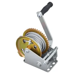 VEVOR Boat Winch, 1600 lbs Hand Winch, Heavy Duty Manual Rope Crank with 32.8ft Steel Wire, Portable Two-Way Ratchet, Anti-Slip Handle, Easy Installation Gear for Boat Trailer ATV Towing