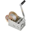 VEVOR Boat Winch, 3500 lbs Hand Winch, Heavy Duty Manual Rope Crank with 32.8ft Steel Wire, Portable Two-Way Ratchet, 2 Speed Switchable, Anti-Slip Handle Gear for Boat Trailer ATV Towing