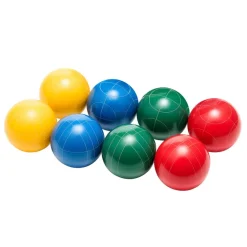 VEVOR Bocce Ball Set, 107 mm, with 8 Resin Balls, Pallino, Carrying Bag and Measuring Rope, Red/Green/Blue/Yellow 4 Colors, for 2 to 8 Players, Bocce Ball Game Set for Beach, Lawn, Family Backyard