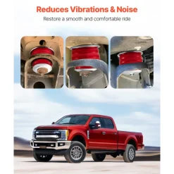 VEVOR Body Mount Bushing Kit, Compatible with 2008-2016 F250 F350 Super Duty, 60 PCS Polyurethane Body Mount Kit, Quick Replacement, Durable Components for Improving Bumpy Driving Performance, Red