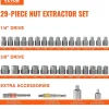 VEVOR Bolt Extractor Set, 29-Piece Bolt and Nut Remover Set, 6mm to 10mm, 13/32" to 3/4", CR-MO Steel Extraction Socket Set with Storage Case, for Removing Damaged Rusted Bolts, Nuts and Screws