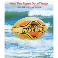 VEVOR Booster Ball, Towable Tube Rope Performance Ball, Thickened PVC Inflatable Booster Balls for Boating and Water Sports - with High Tensile Strength Rope and Speed Safety Valve