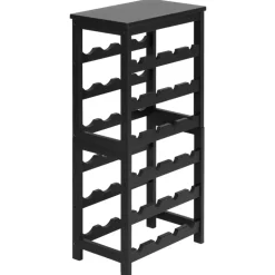 VEVOR 24 Bottle Detachable Wine Rack, 6-Tier Wine Bottle Holder, Freestanding Floor Display Wine Storage Shelves with Table Top, For Kitchen,Cellar,Bar,Dining Room,Living Room, Black