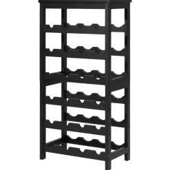 VEVOR 24 Bottle Detachable Wine Rack, 6-Tier Wine Bottle Holder, Freestanding Floor Display Wine Storage Shelves with Table Top, For Kitchen,Cellar,Bar,Dining Room,Living Room, Black