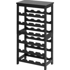 VEVOR 24 Bottle Detachable Wine Rack, 6-Tier Wine Bottle Holder, Freestanding Floor Display Wine Storage Shelves with Table Top, For Kitchen,Cellar,Bar,Dining Room,Living Room, Black
