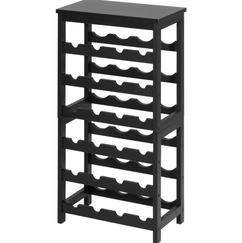 VEVOR 24 Bottle Detachable Wine Rack, 6-Tier Wine Bottle Holder, Freestanding Floor Display Wine Storage Shelves with Table Top, For Kitchen,Cellar,Bar,Dining Room,Living Room, Black