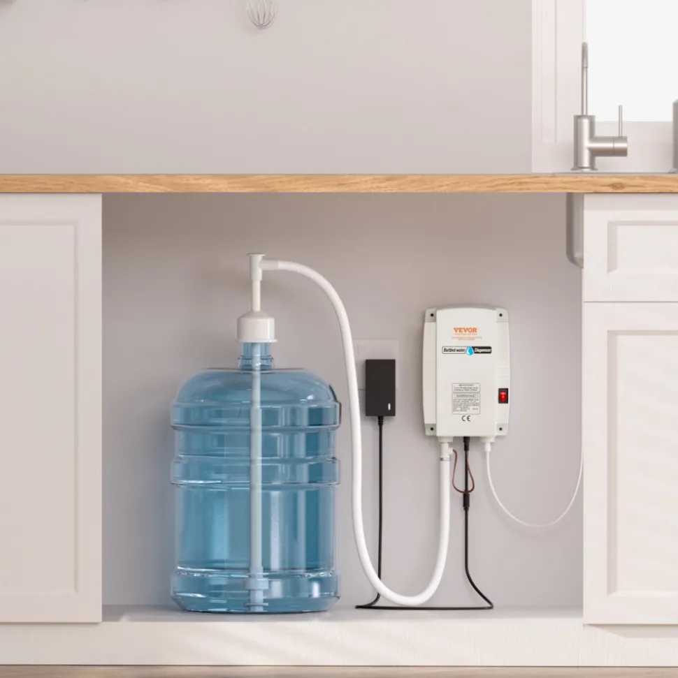 VEVOR Bottled Water Dispenser Pump System, 5 Gallon Dispensing System, Automatic Electric Water Dispenser, Single Inlet Water Jug Pump, Compatible Use with Coffee/Tea Machine, Refrigerator, Ice Maker