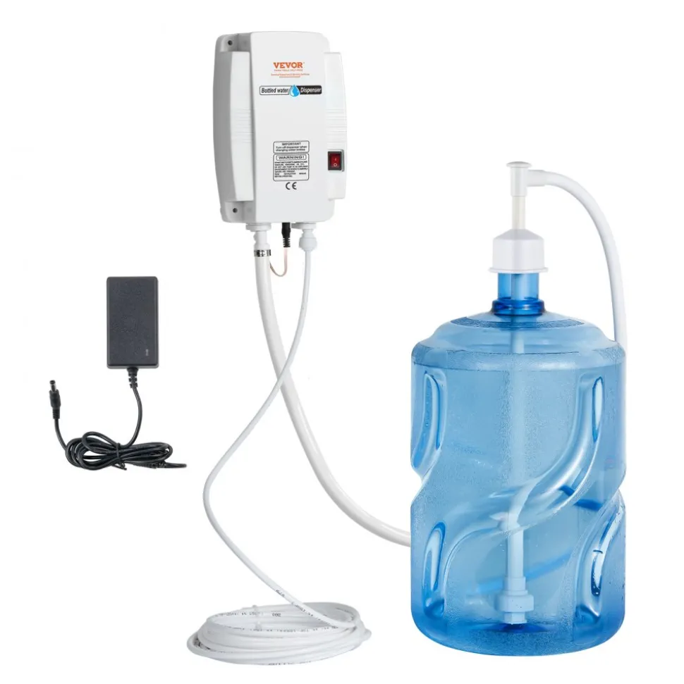 VEVOR Bottled Water Dispenser Pump System, 5 Gallon Dispensing System, Automatic Electric Water Dispenser, Single Inlet Water Jug Pump, Compatible Use with Coffee/Tea Machine, Refrigerator, Ice Maker