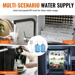 VEVOR Bottled Water Dispenser Pump System, 2x5 Gallon Dispensing System, Automatic Electric Water Dispenser, Double-Pipe Water Jug Pump, Compatible Use with Coffee/Tea Machine, Refrigerator, Ice Maker