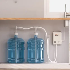 VEVOR Bottled Water Dispenser Pump System, 2x5 Gallon Dispensing System, Automatic Electric Water Dispenser, Double-Pipe Water Jug Pump, Compatible Use with Coffee/Tea Machine, Refrigerator, Ice Maker