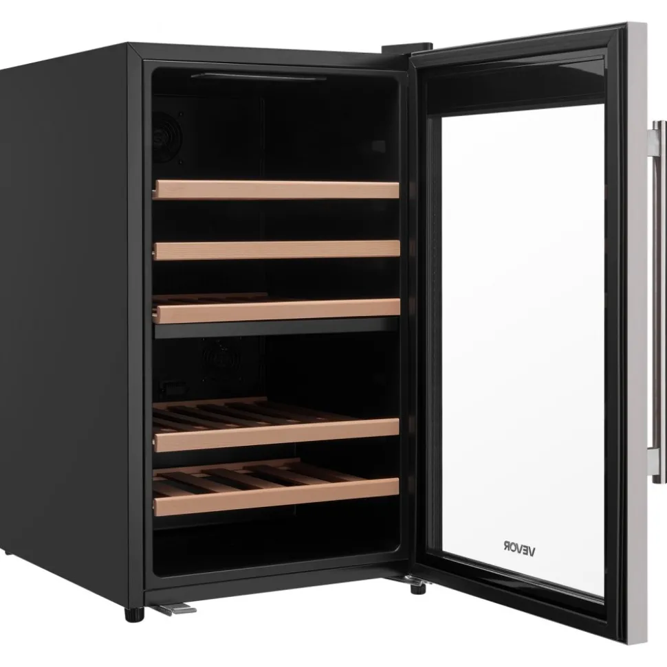 VEVOR 52 Bottle Wine Fridge, Freestanding Wine Cooler Refrigerator, Dual Zone Cooler, 41℉ to 65℉ Adjustable Temp Mini Cellar, Glass Door, For Home Office Bar, Red White Champagne or Sparkling Wines