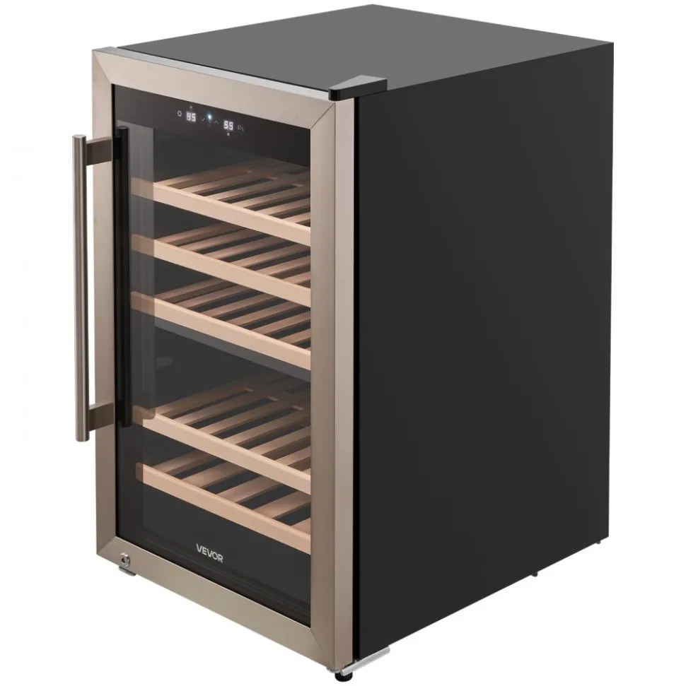 VEVOR 52 Bottle Wine Fridge, Freestanding Wine Cooler Refrigerator, Dual Zone Cooler, 41℉ to 65℉ Adjustable Temp Mini Cellar, Glass Door, For Home Office Bar, Red White Champagne or Sparkling Wines