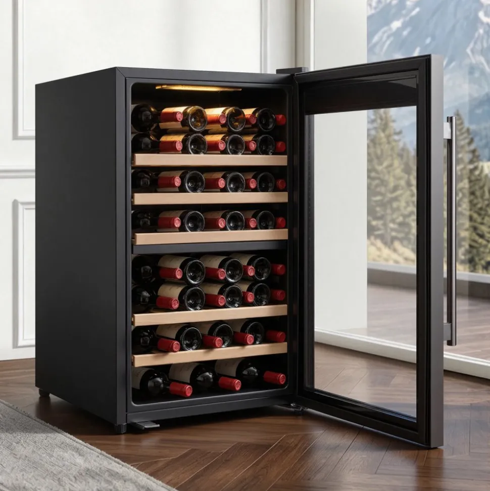 VEVOR 52 Bottle Wine Fridge, Freestanding Wine Cooler Refrigerator, Dual Zone Cooler, 41℉ to 65℉ Adjustable Temp Mini Cellar, Glass Door, For Home Office Bar, Red White Champagne or Sparkling Wines