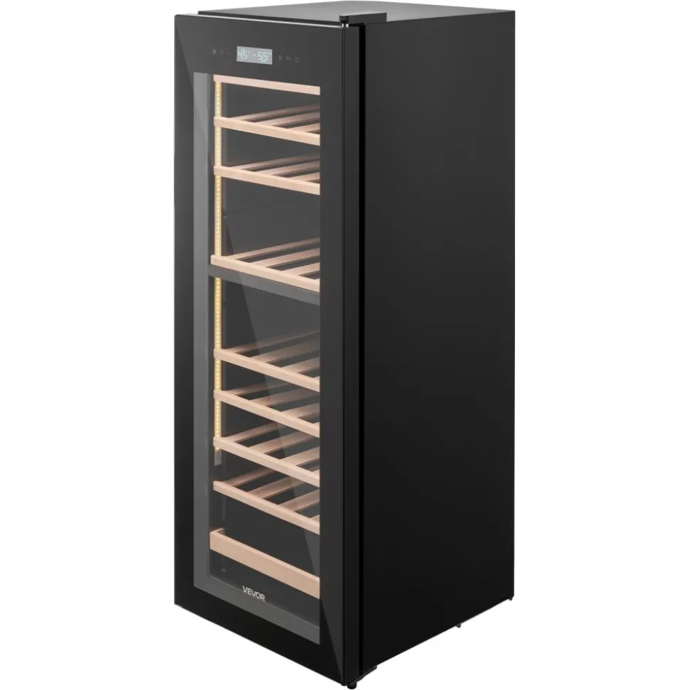 VEVOR 42 Bottle Wine Fridge, Freestanding Wine Cooler Refrigerator, Dual Zone Cooler, 41℉ to 65℉ Adjustable Temp Mini Cellar, Glass Door, For Home Office Bar, Red White Champagne or Sparkling Wines