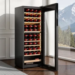 VEVOR 42 Bottle Wine Fridge, Freestanding Wine Cooler Refrigerator, Dual Zone Cooler, 41℉ to 65℉ Adjustable Temp Mini Cellar, Glass Door, For Home Office Bar, Red White Champagne or Sparkling Wines