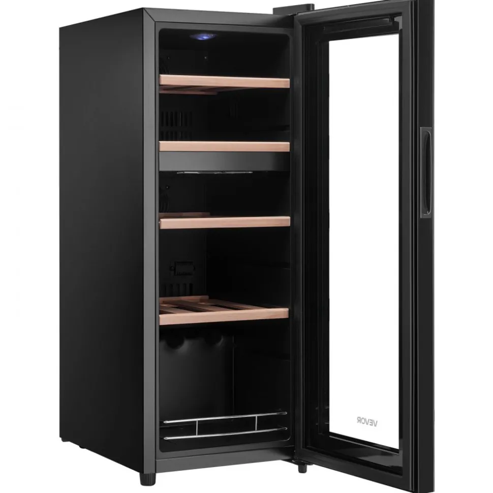 VEVOR 20 Bottle Wine Fridge, Freestanding Wine Cooler Refrigerator, Dual Zone Cooler, 41℉ to 65℉ Adjustable Temp Mini Cellar, Glass Door, For Home Office Bar, Red White Champagne or Sparkling Wines
